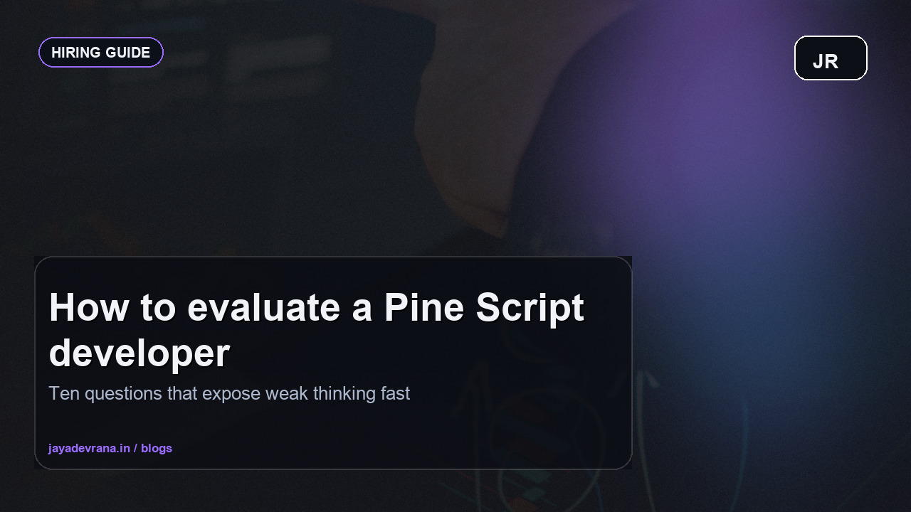 Pine Script developer evaluation guide cover