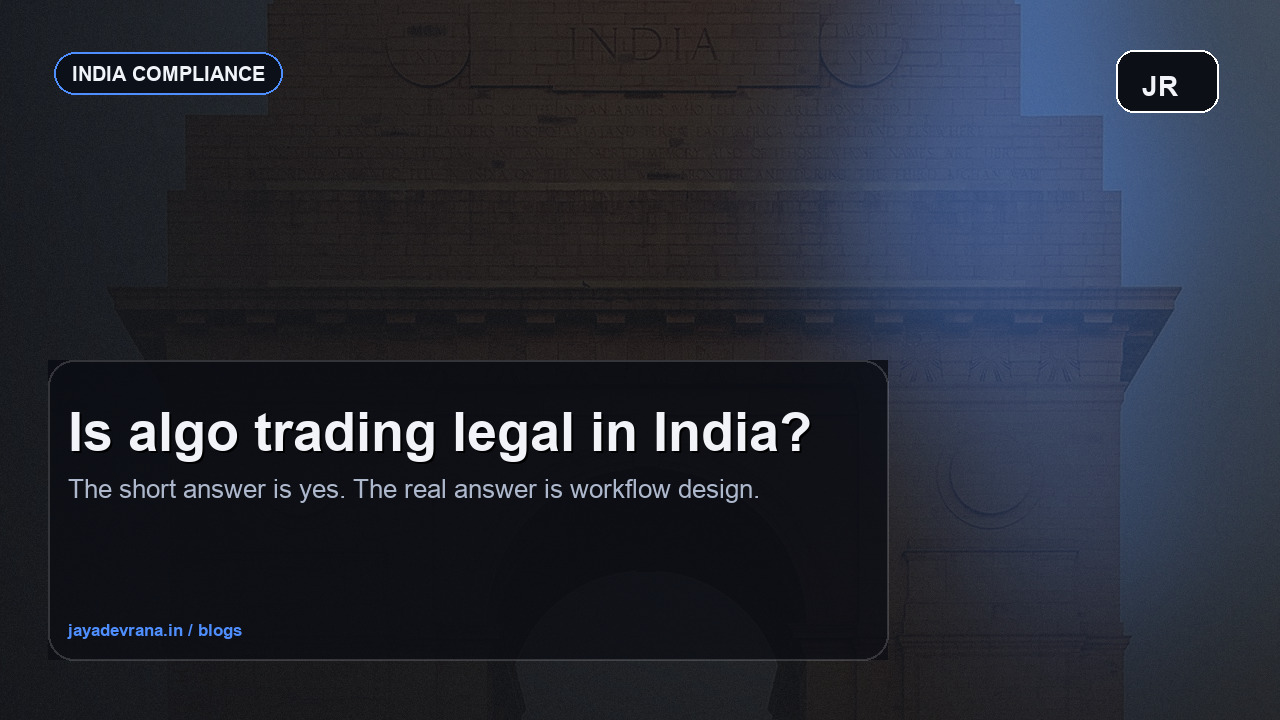 Algo trading legality in India concept cover