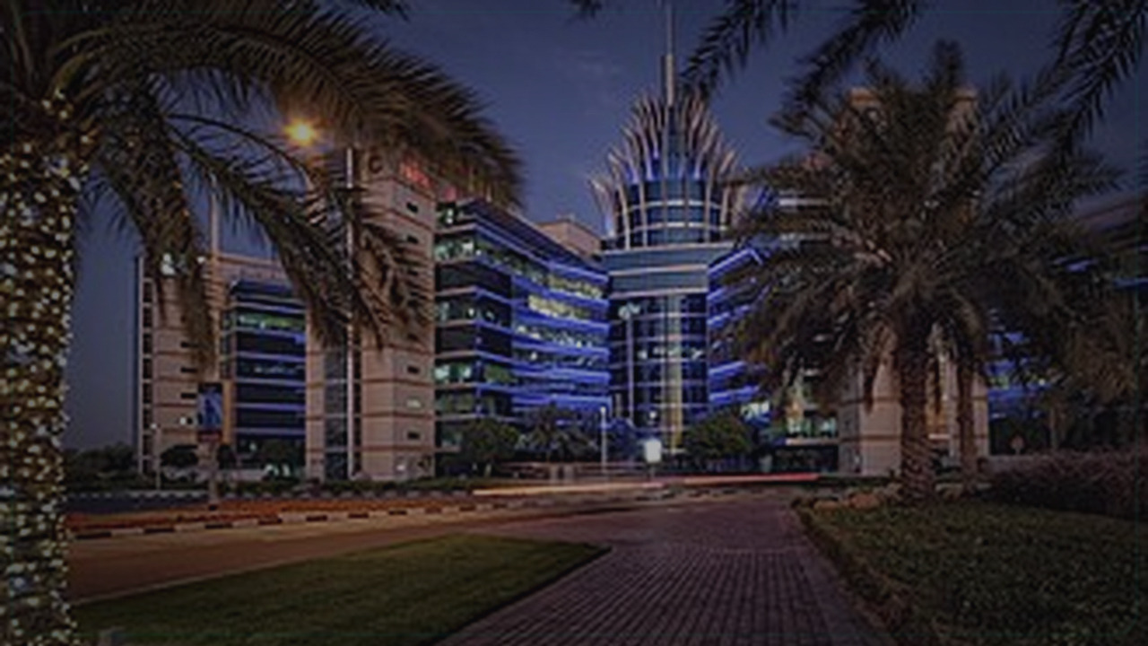 Dubai Silicon Oasis themed Pine Script expert cover with dark tech-finance grading