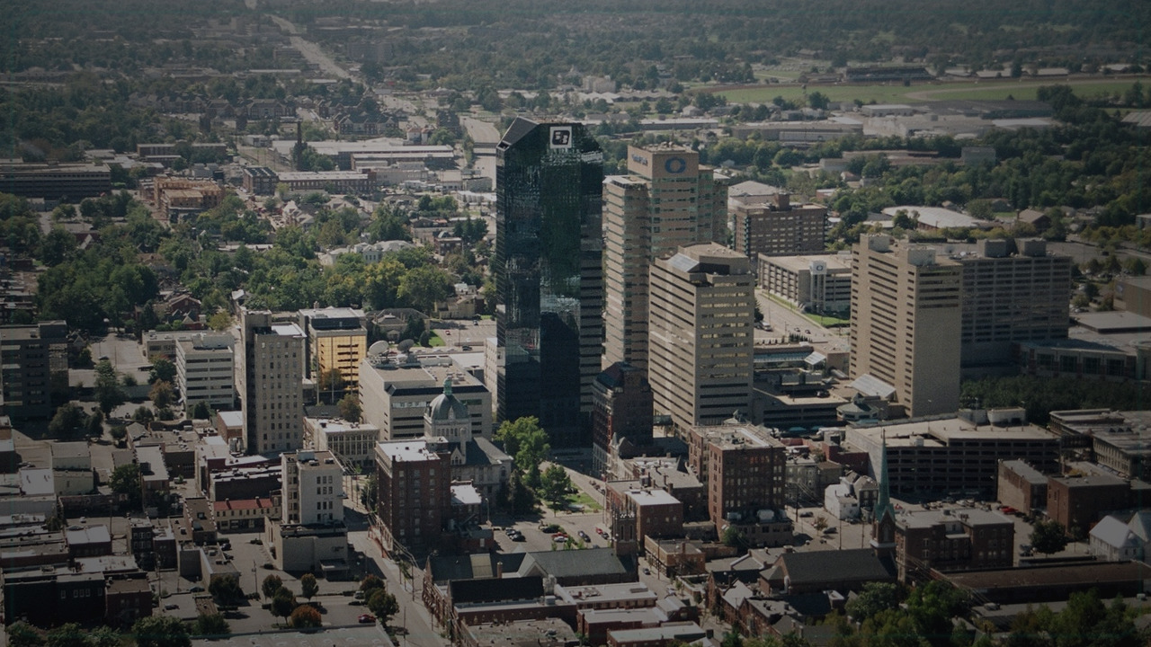 Lexington skyline themed Pine Script service cover with dark market grading