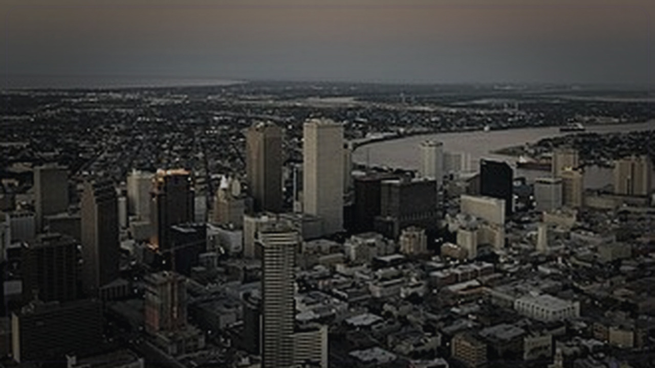 New Orleans skyline themed Pine Script service cover with dark market grading