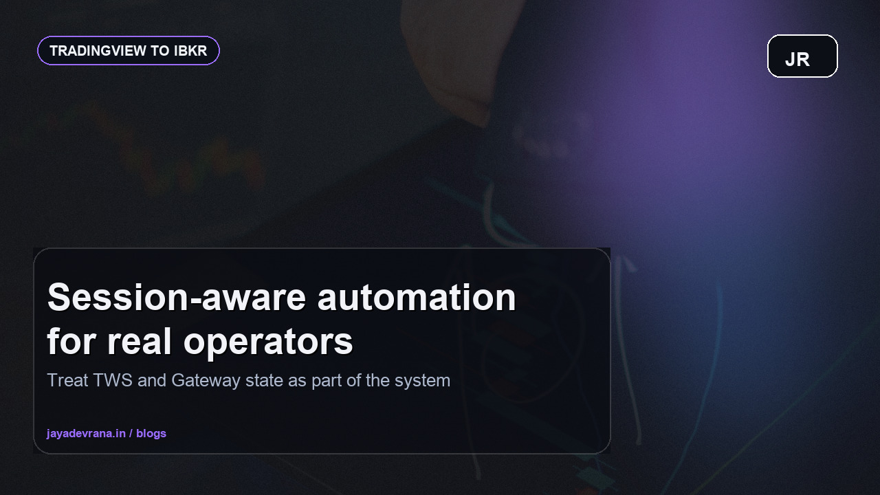 TradingView to IBKR automation concept with dark institutional trading visuals
