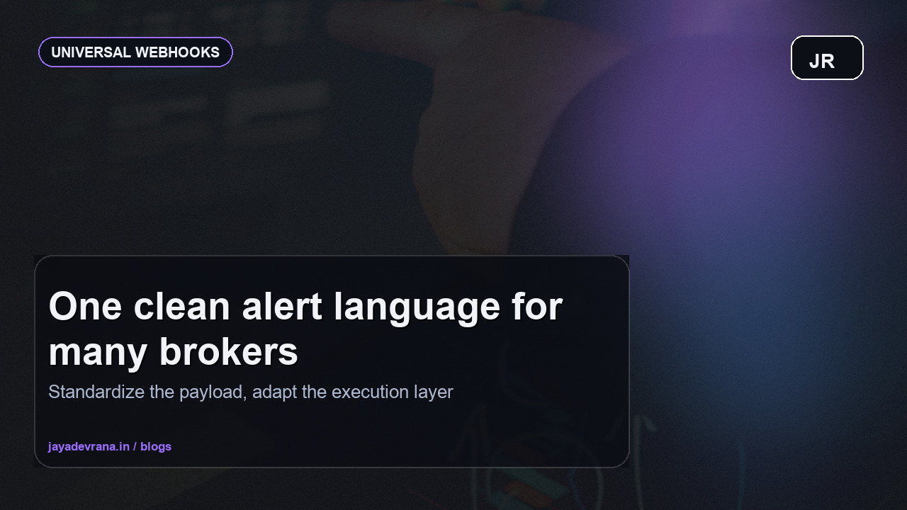TradingView webhook routing concept with dark cinematic market visuals