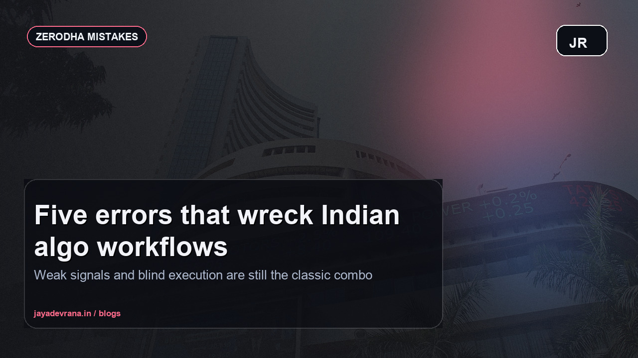 Zerodha algo trading mistakes concept image with dark finance styling