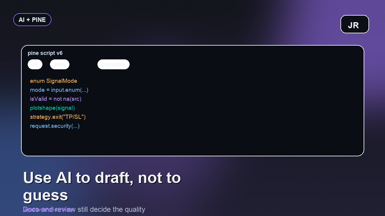 Best AI for Pine Script coding cover with a dark desk visual and coding focus
