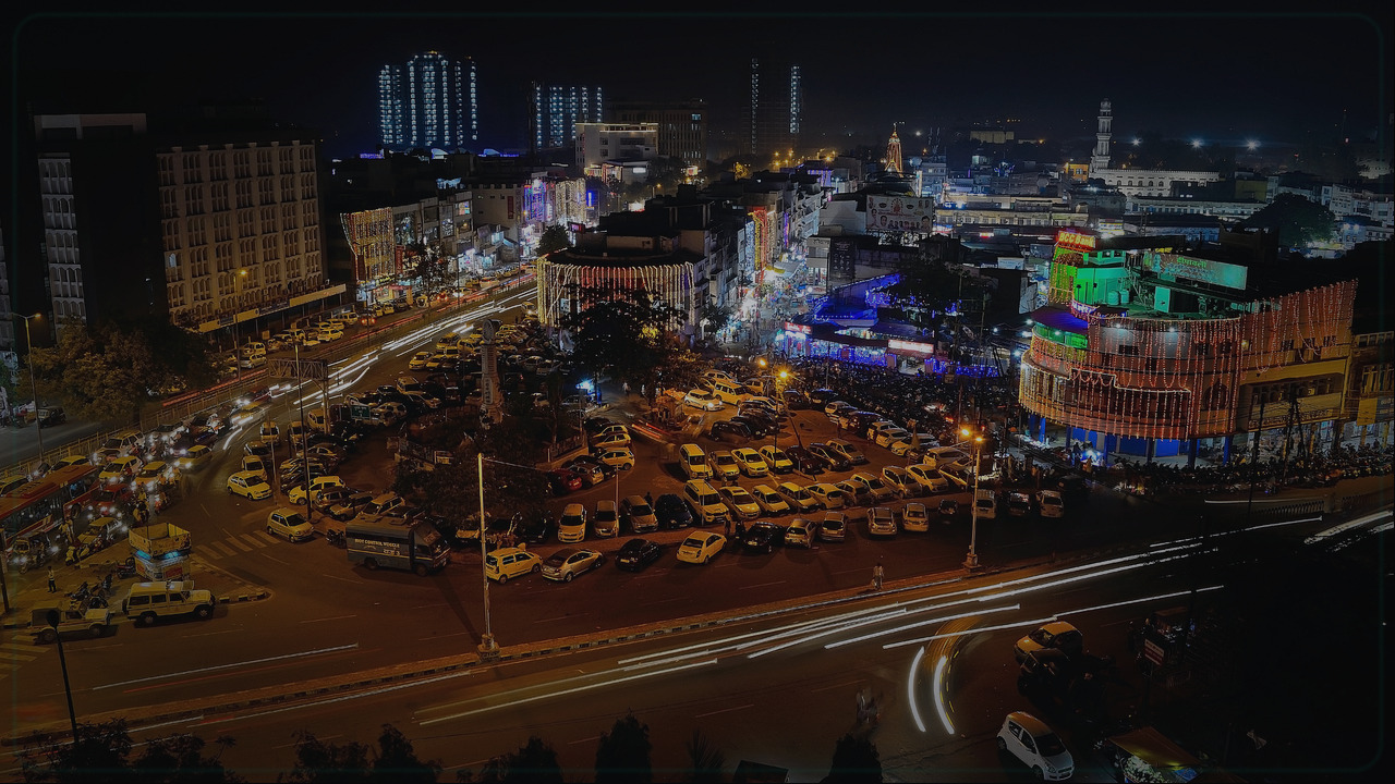 Bhopal India skyline themed Pine Script service cover with dark market grading