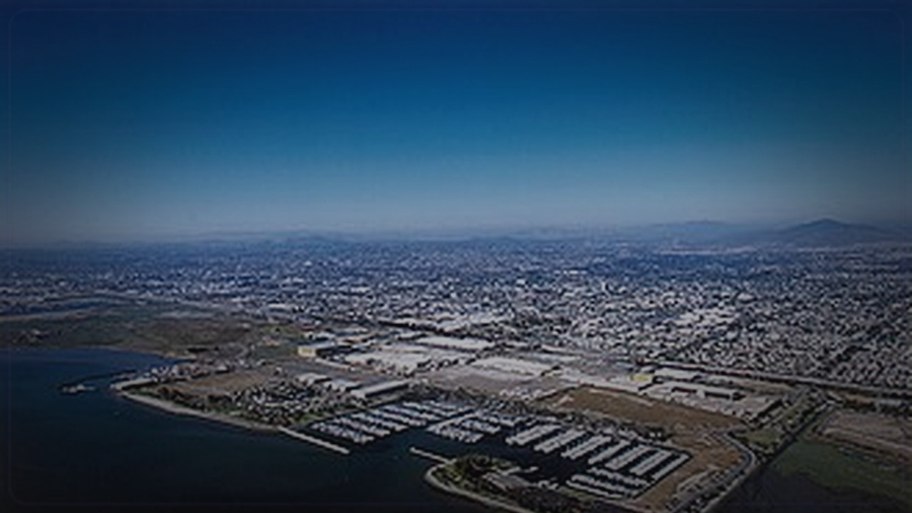 Chula Vista skyline themed Pine Script service cover with dark market grading