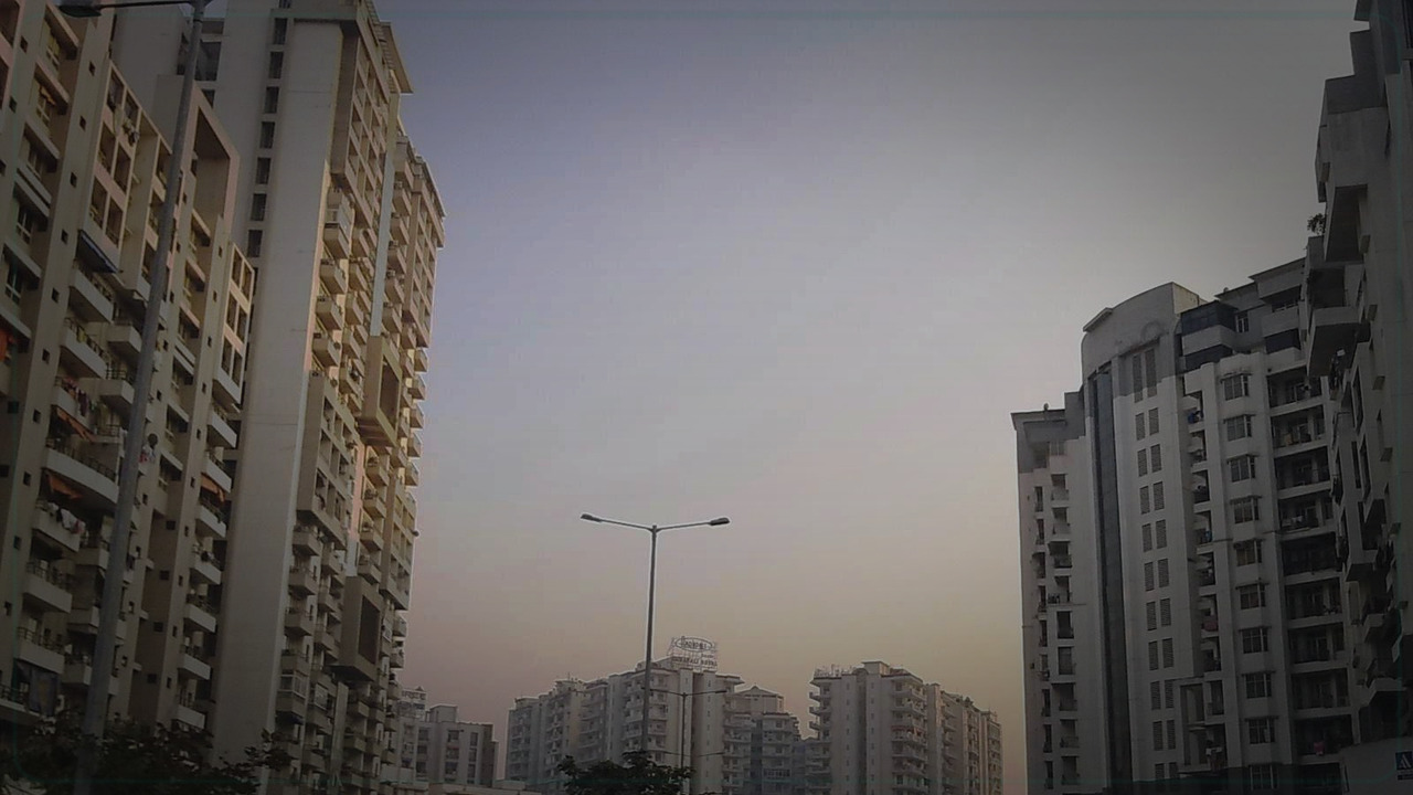 Ghaziabad India skyline themed Pine Script service cover with dark market grading