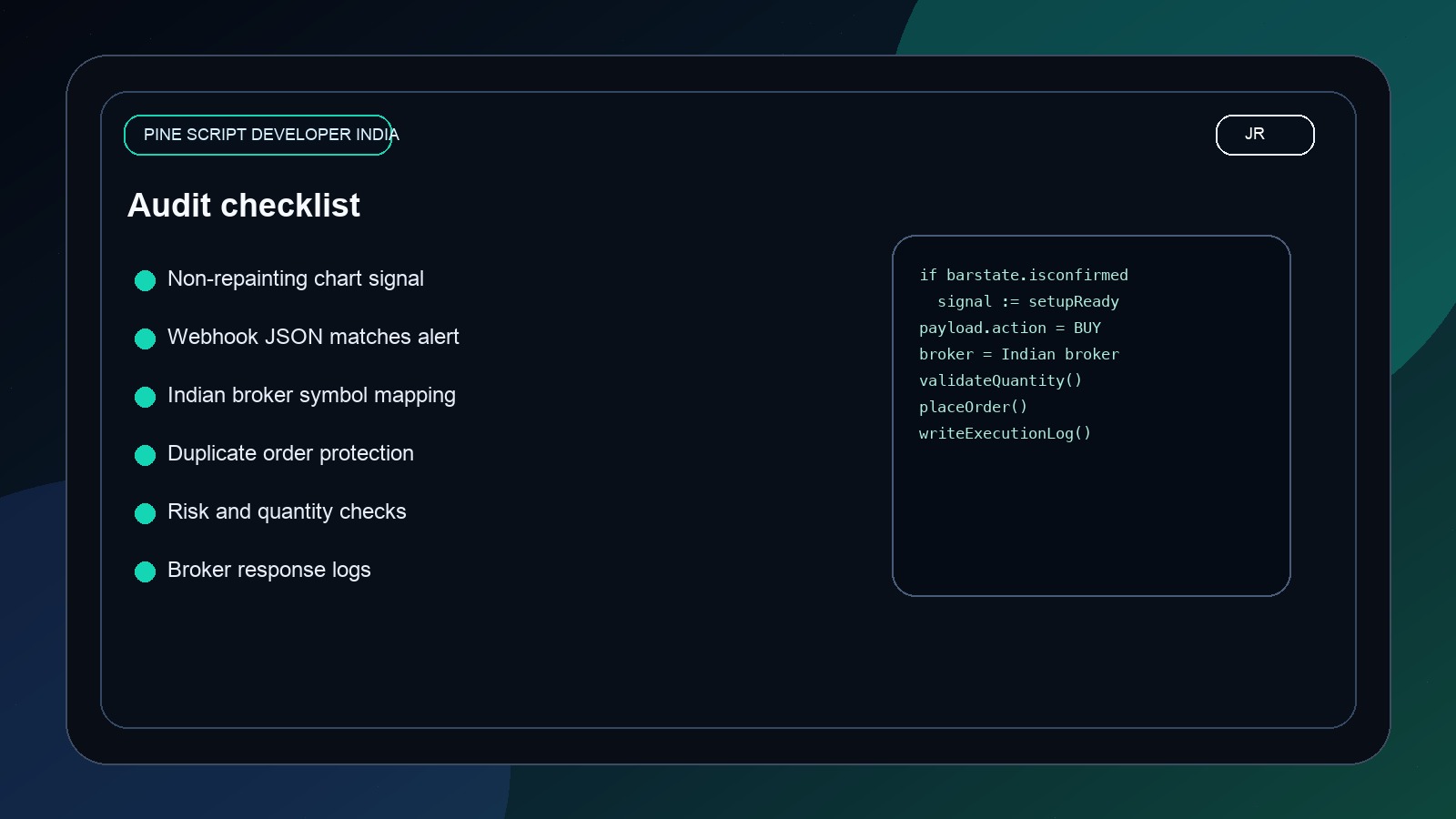 Pine Script Developer India: Broker-Aware TradingView Builds by Jayadev Rana audit image