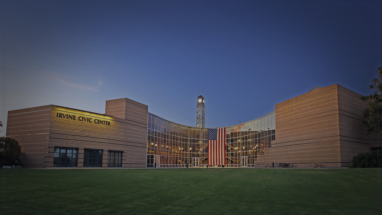 Irvine skyline themed Pine Script service cover with dark market grading