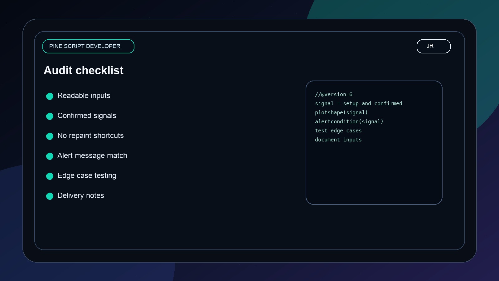 Pine Script Developer Jayadev Rana: How Professional TradingView Scripts Are Built audit image