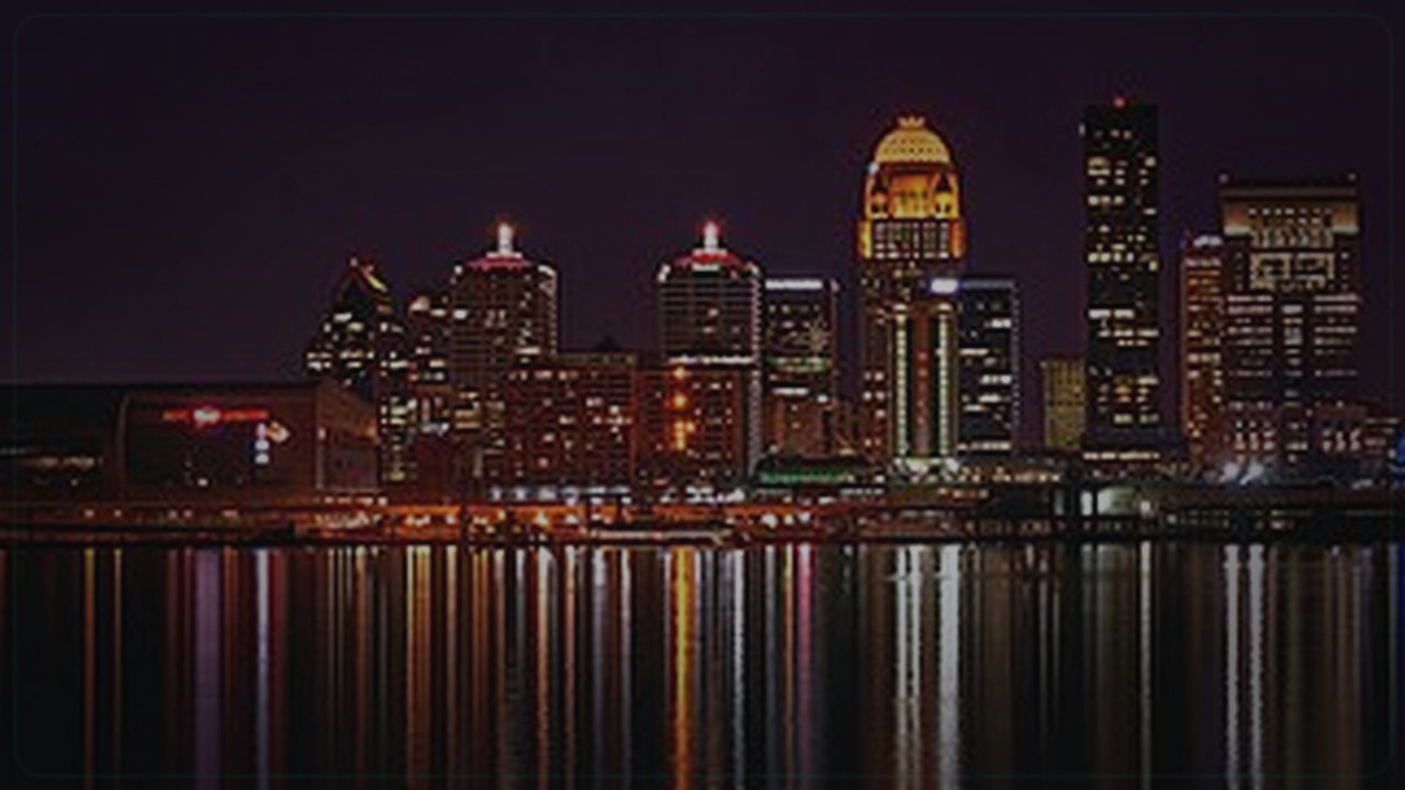 Louisville skyline themed Pine Script service cover with dark market grading