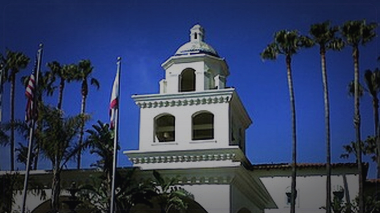 Oxnard skyline themed Pine Script service cover with dark market grading