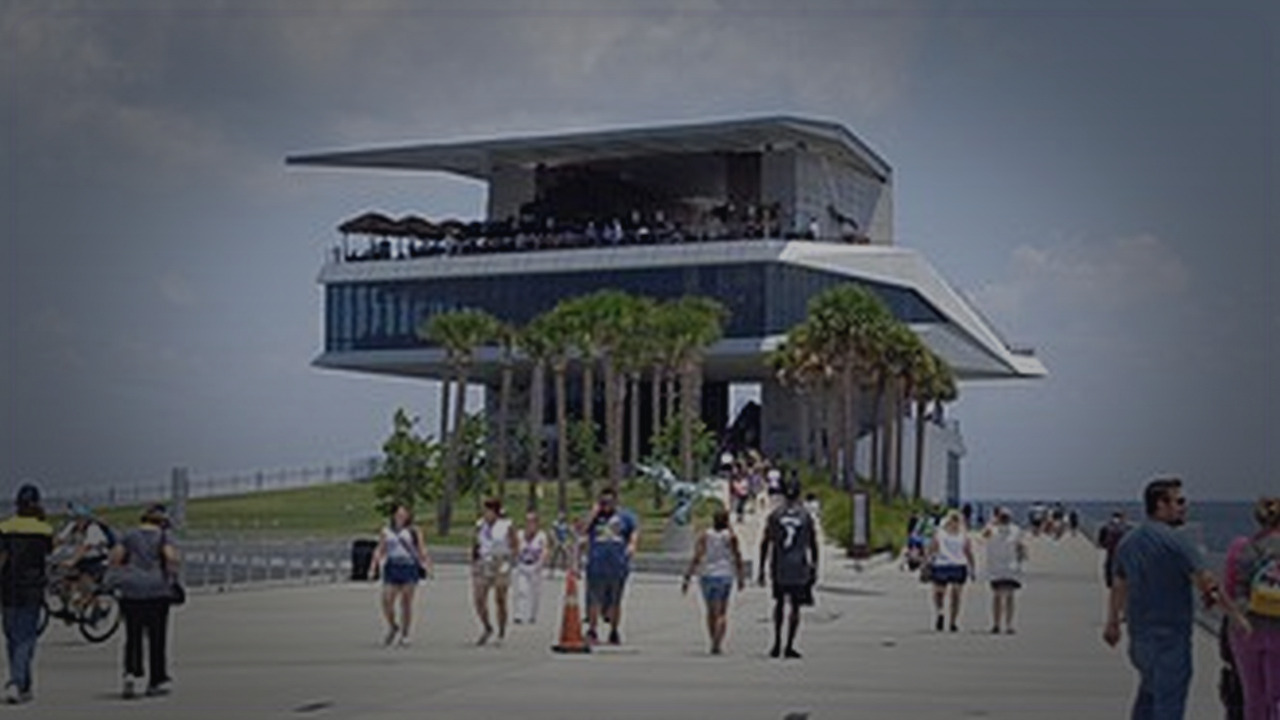 St. Petersburg skyline themed Pine Script service cover with dark market grading