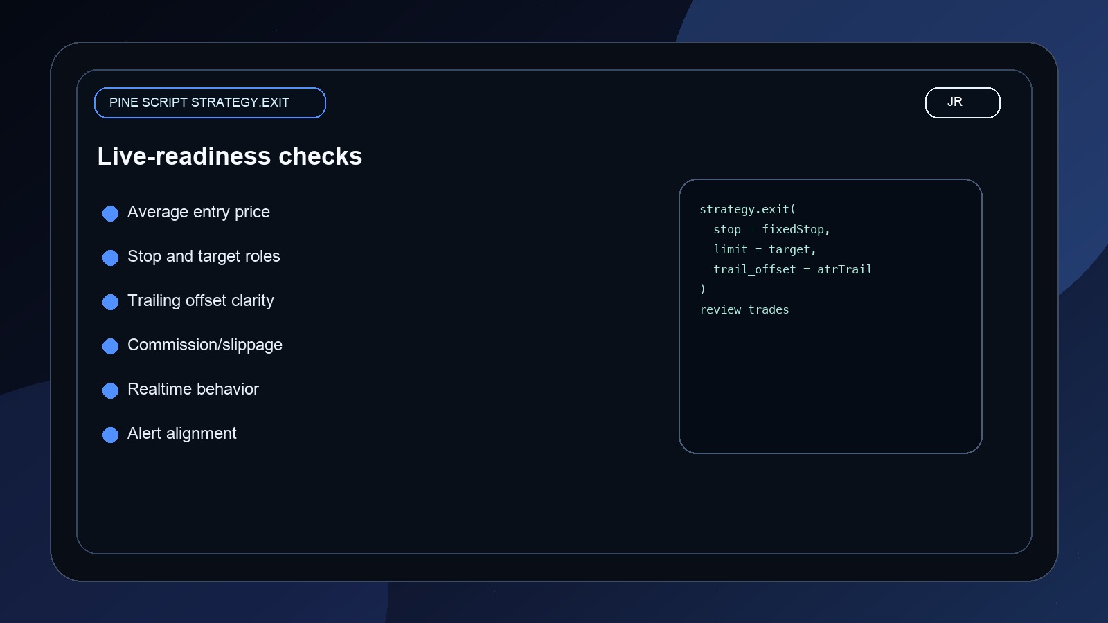 Pine Script v6 Strategy Exit Blueprint: Stop Loss, Target, and Trailing Logic audit image