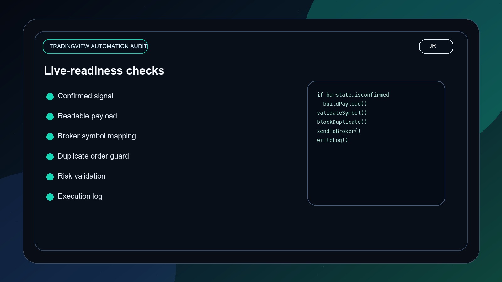 TradingView Alert to Broker Execution Audit: What I Check Before Live Orders audit image