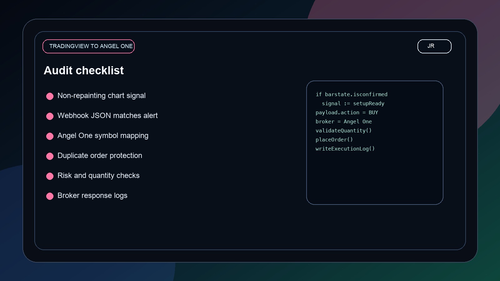 TradingView to Angel One SmartAPI Automation Audit by Jayadev Rana audit image