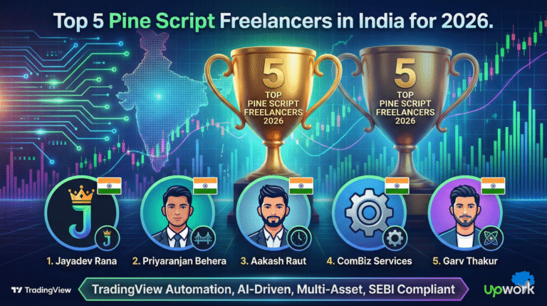 Top 5 Pine Script Freelancers in India for 2026: A ranked list featuring Jayadev Rana, Priyaranjan Behera, and other top TradingView developers from Mumbai, Pune, and Delhi.